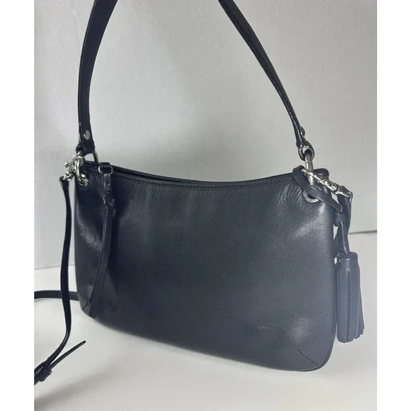 *Flawed* Coach Legacy Leather Double Gusset Crossbody Bag Black Leather 26601 - Picture 7 of 16